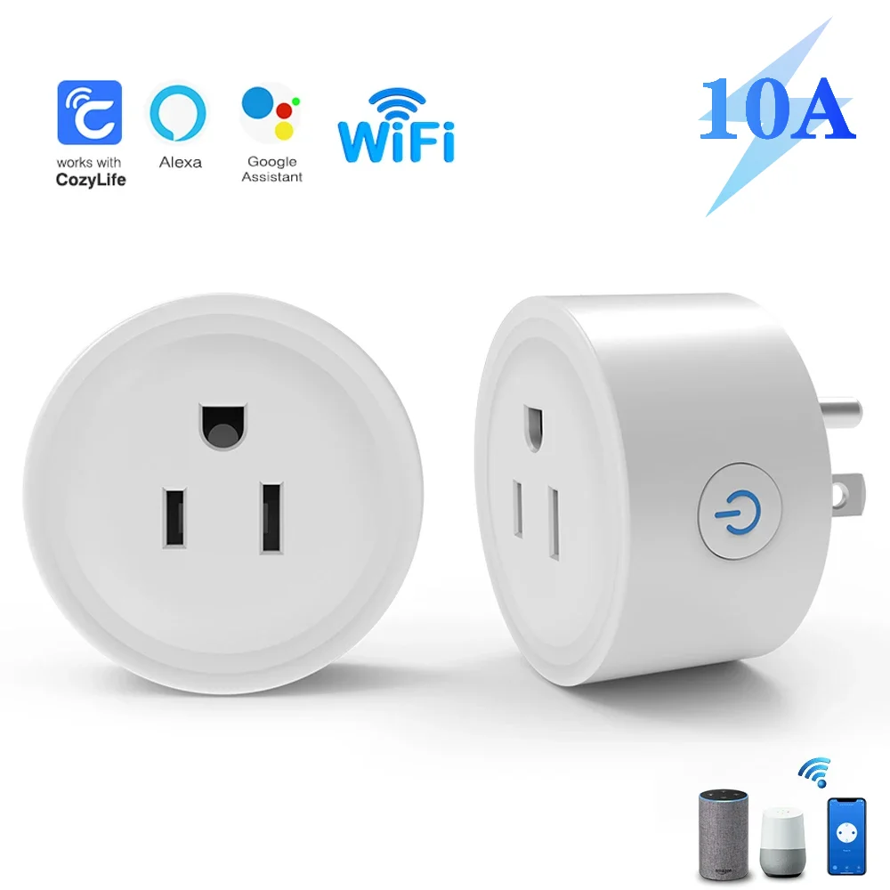 Cozylife 10A ปลั๊กอัจฉริยะไวไฟกับเราพร้อมจอมอนิเตอร์พลังงานควบคุมด้วยรีโมทคอนโทรล Google Assistant Alexa Yandex yice การควบคุมด้วยเสียง