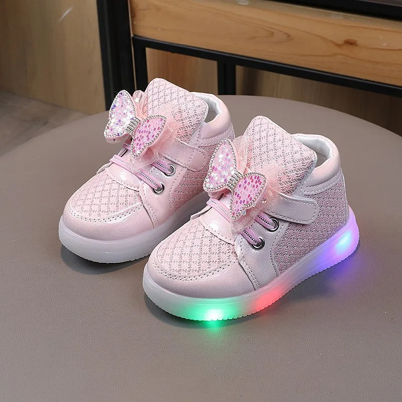 Kid Tennis 2024 Spring And Autumn Children LED Sneakers Boys Glowing Shoes kids Baby Girls Toddler Shoes with Light Up Luminous