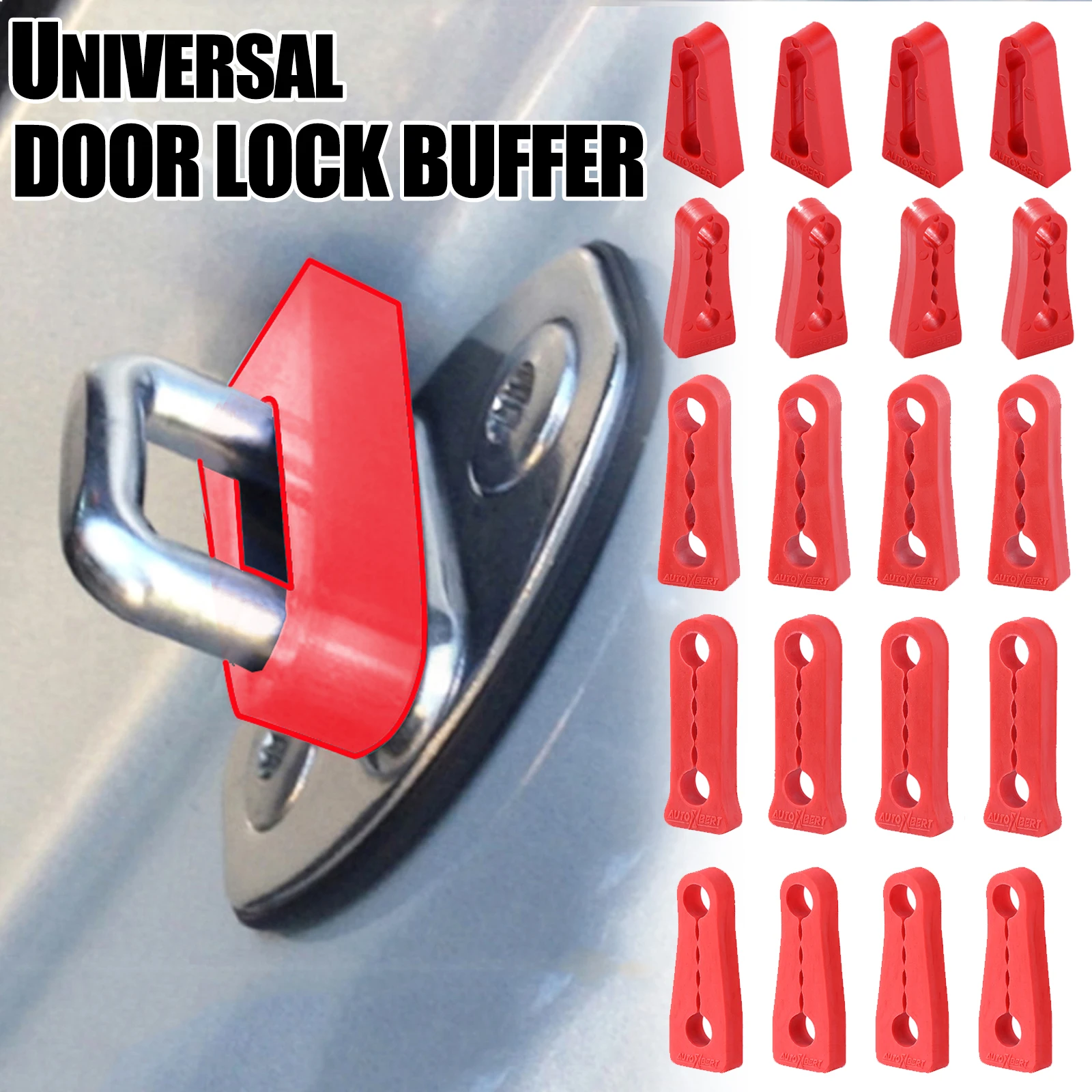 Universal Car Door Damper For Toyota Nissan VW Seat Skoda Honda Lock Buffer Deadener Shock Absorbing Damping RED Rubber Gap Seal