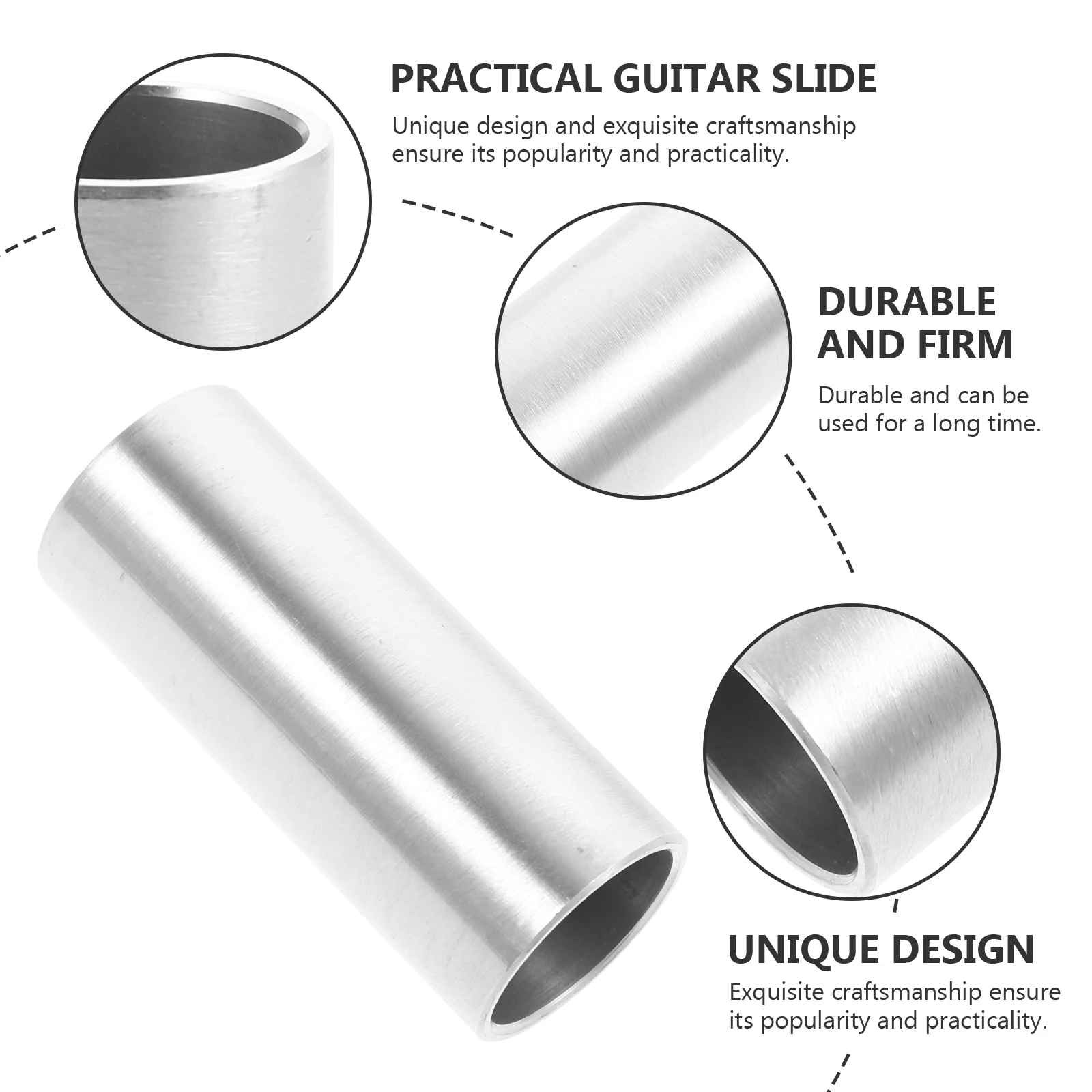 

Sturdy Durable Stainless Steel Professional Guitarist Accessory Resonance Tone Supplies Metal Slide Stick Guitar
