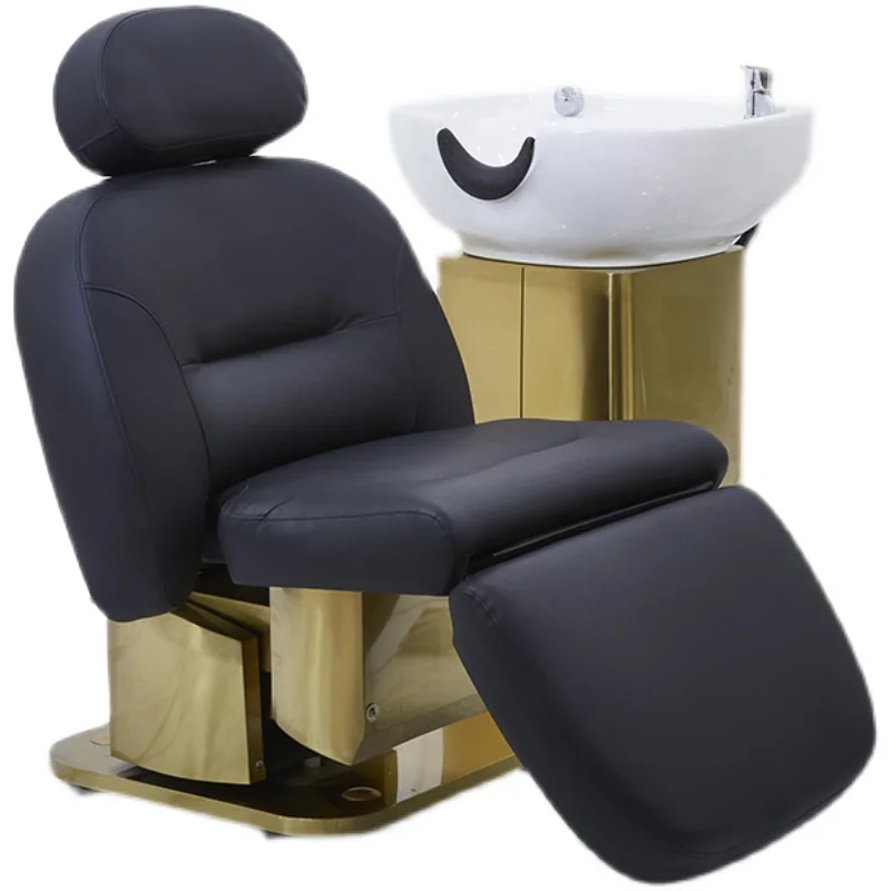 Electric shampoo bed lift and rotate beauty salon massage physiotherapy bed barber shop flush scalp care Salon Furniture