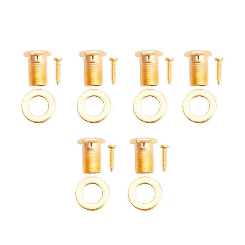 

A37Q-6Pcs Copper Endpin String Pegs & 6X Guitar Tuning Pegs VERROUILLAGE Tuner Touches Guitar Strings Button