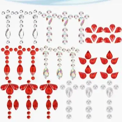 

Face Jewels Stick On Rhinestones Makeup Eye Stickers Forehead Body Gems Festival Decorations Bindi Face Decals Party
