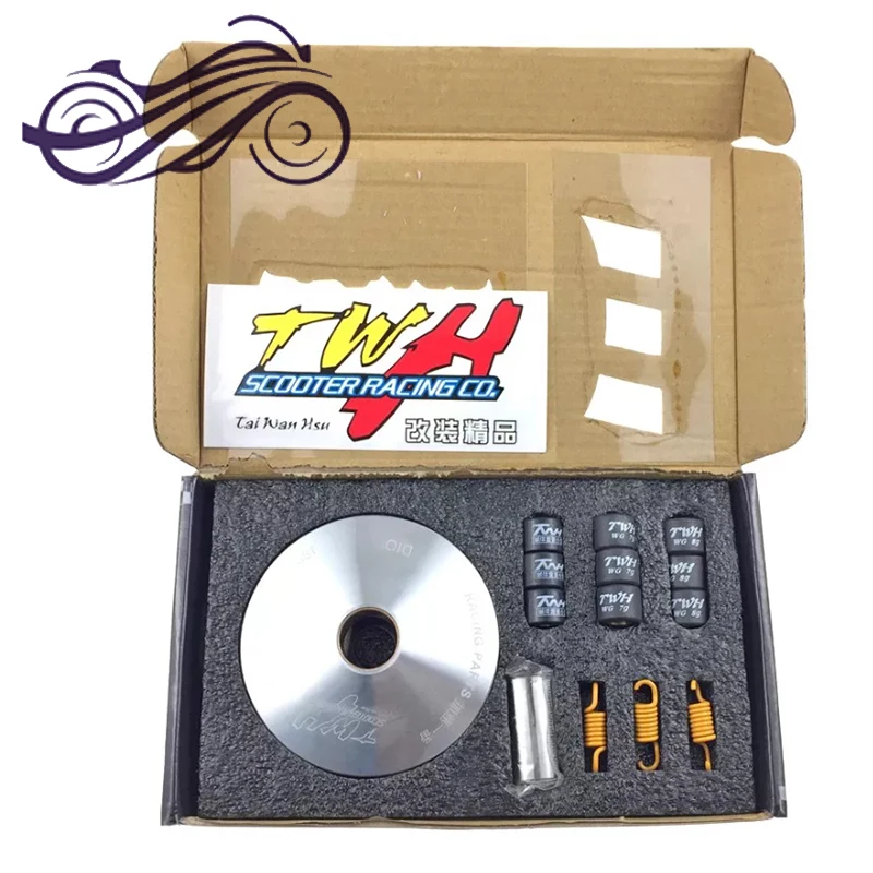 TWH High Performance Variator Kit 89MM 91MM 92MM with Roller Weights Drive Pulley for GY6 50cc139QMB139QMA DIO ZX AF18 AF28 AF34