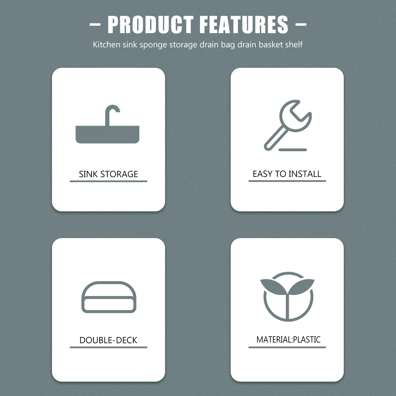 

Drainer Rack Ventilating Sponge Holder For Kitchen Sink, Drain Shelf Organizer, Sink Storage Basket, Sink Draining Rack,