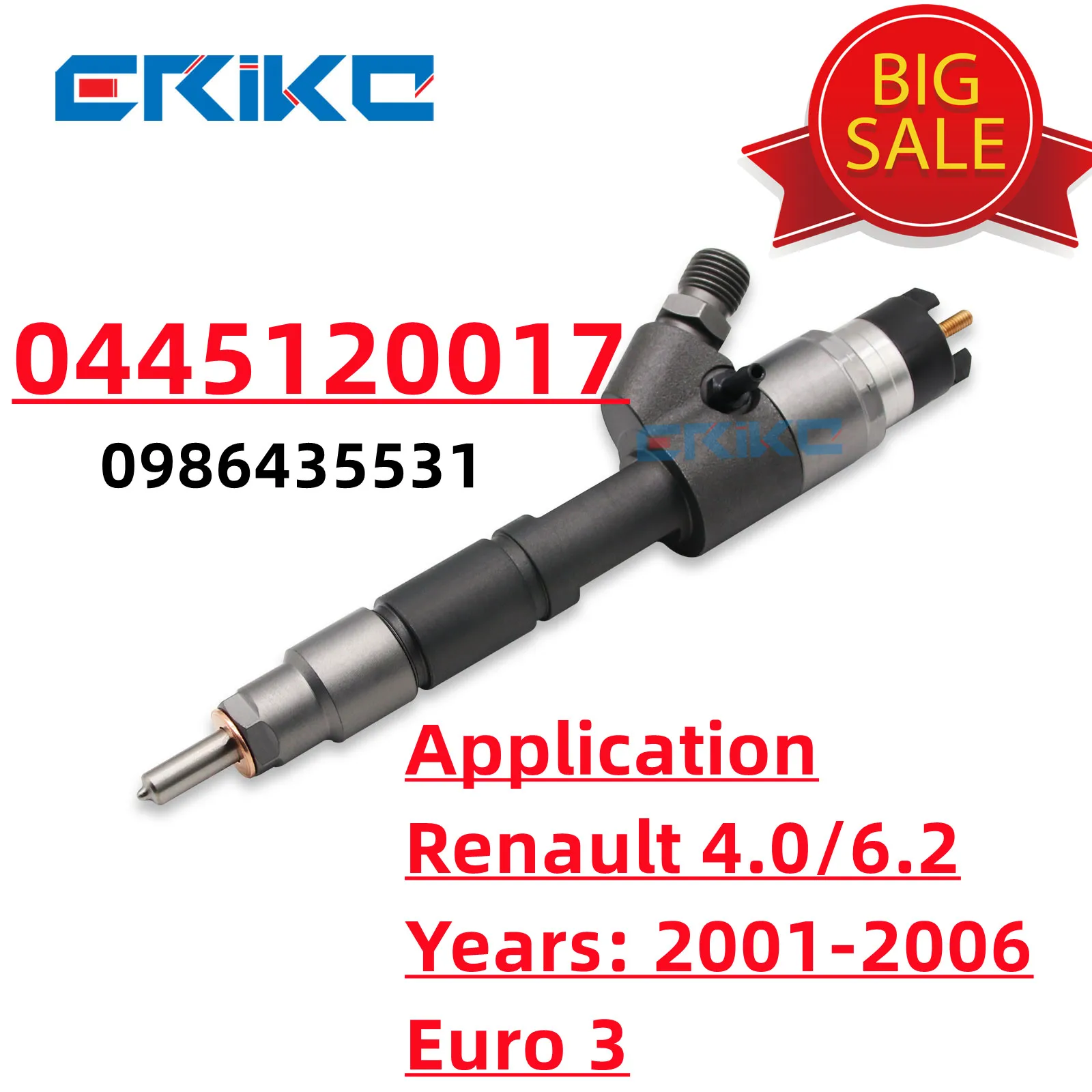 0445120017 0445 120 017 Fuel Injector 0445120017 0 445 120 017 0986435531 1077550083 Common Rail for RENAULT MIDLUM 6.2