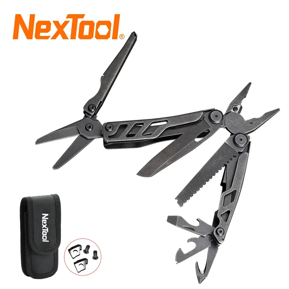 Imagem -02 - Nextool Emblemático Pro 16 em Multi-ferramenta Edc Alicate ao ar Livre Faca Viu Abridor de Garrafa Chave de Fenda Tesoura Multiferramenta