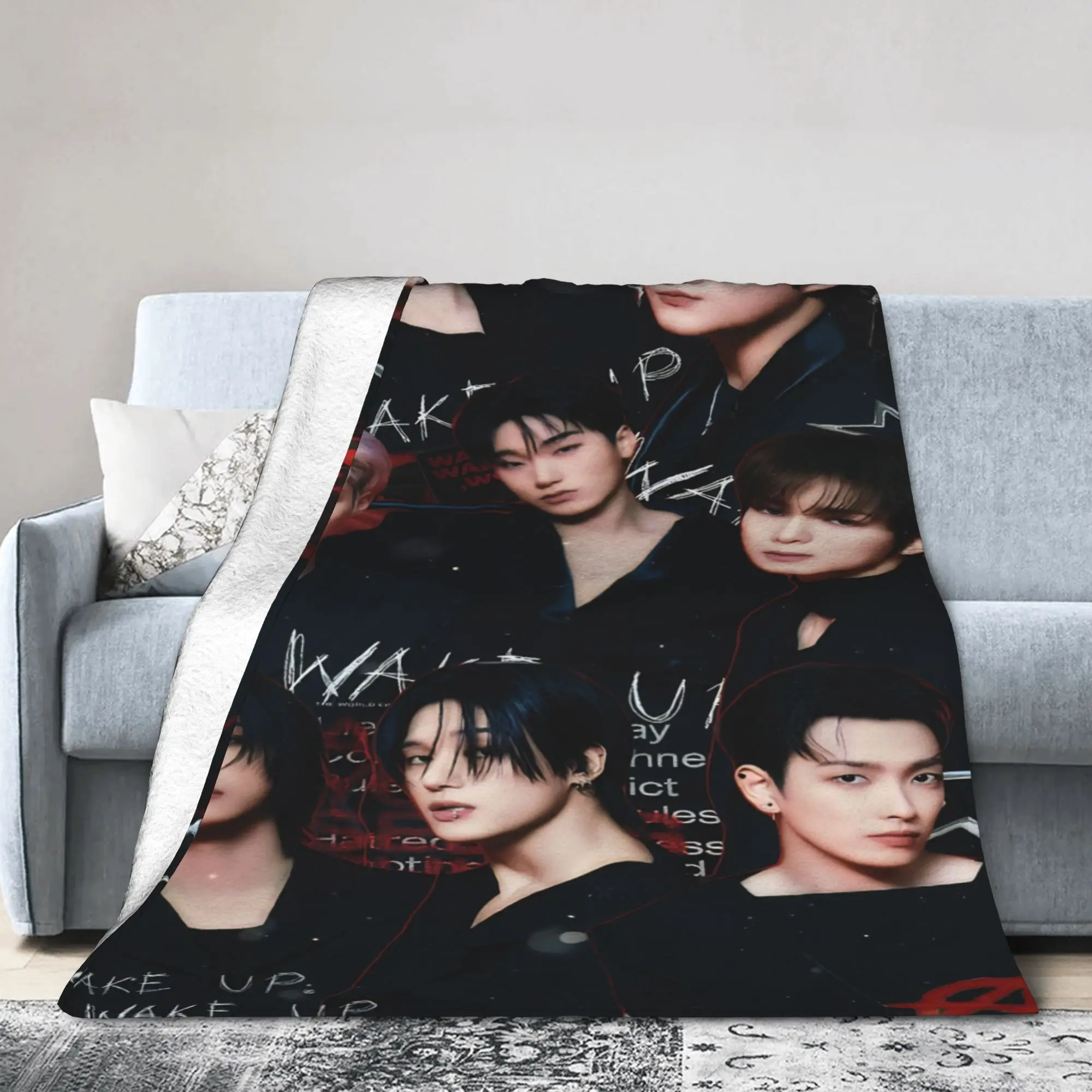 Ateez Korean Band Blankets In Your Fantasy Album Soft Plush Throw Blanket For Living Room Decorative Flannel Bedspread Bed Cover
