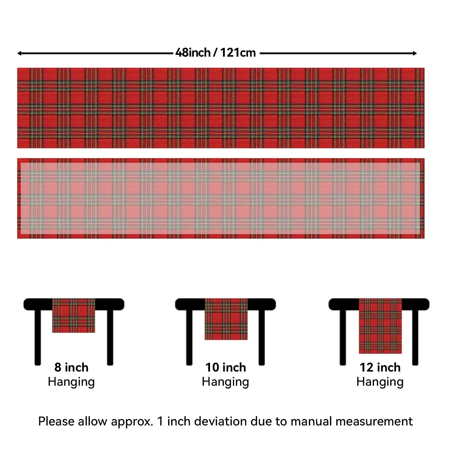 Christmas Plaid Table Runner Festive Checkered Table Cover Xmas Party Dinner Washable Reusable Table Cloth Desktop Decoration