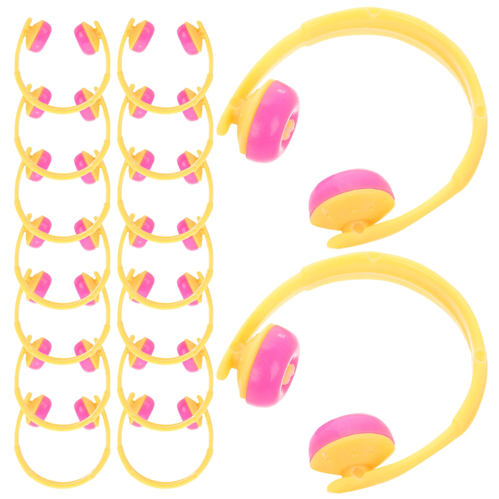 

20Pcs Mini Headset for Yellow Duck Decoration Realistic Headgear Charm DIY Dollhouse Accessory Trendy Car Ornament