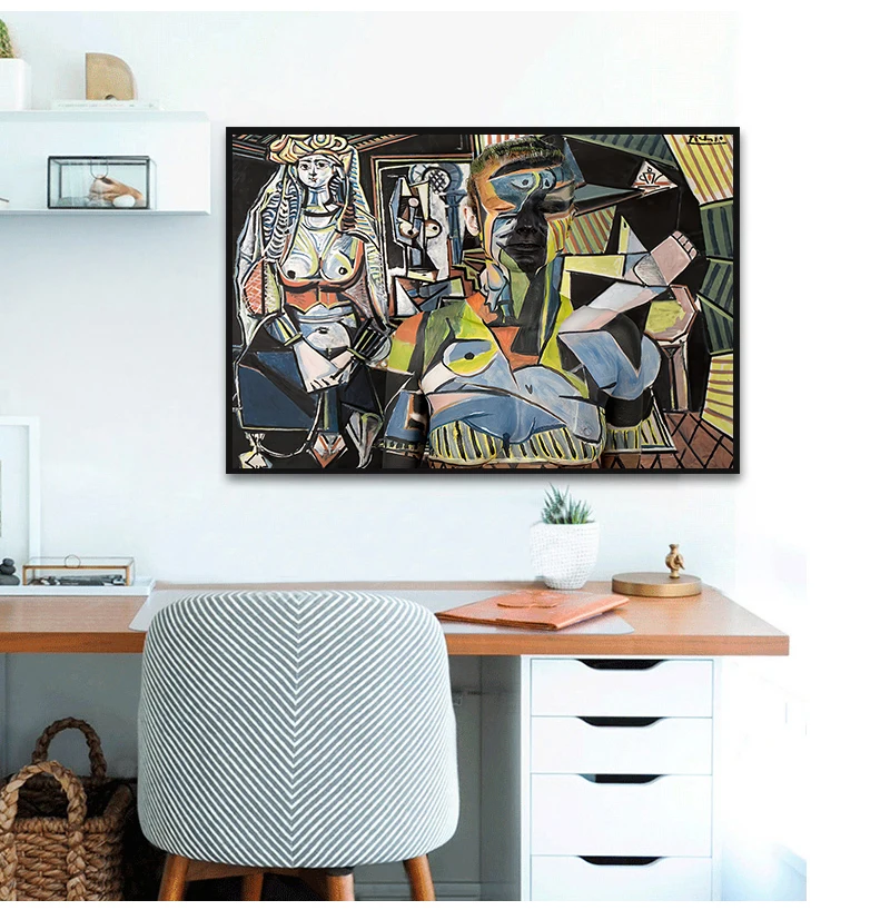 Women Of Algiers by Pablo Picasso Posters and Prints Oil Painting on Canvas Wall Art Picture for Living Room Cuadros Decoration