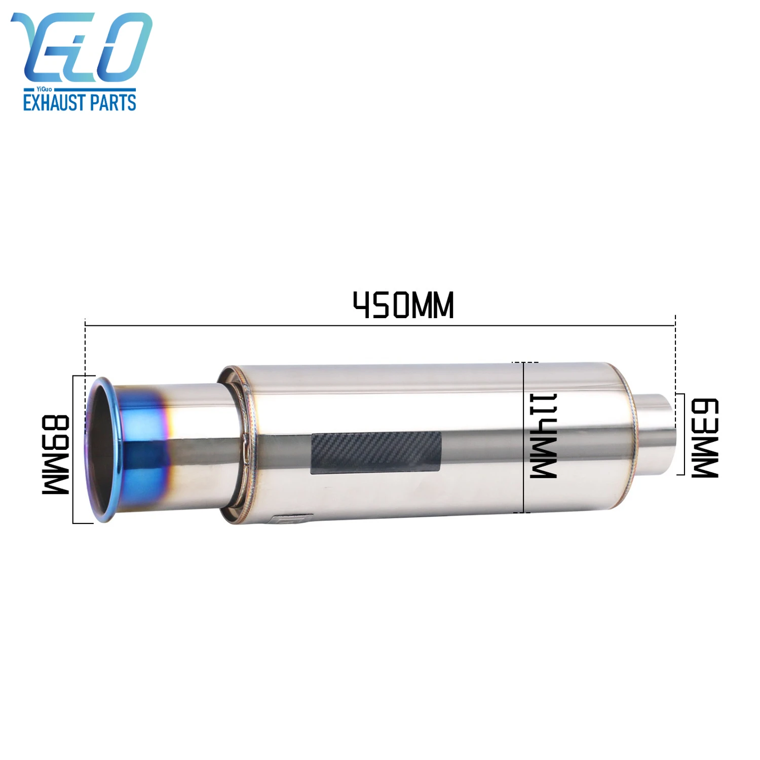 

Stainless Steel Exhaust Muffler Tail Pipe Inlet 2.5 Inch Outlet 3 Inch Burnt Type Exhaust System Mufflers