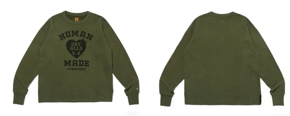 Human Made Graphic Heart Sweatshirt Wing Logo Loose Streetwear Unisex Crewneck