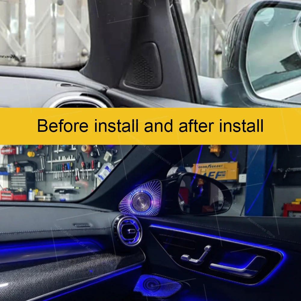 Plug and Play 5D Rotating Tweeter For Benz C-Class W206 Car Audio System Upgrade  Luminous Speaker Horn Refit