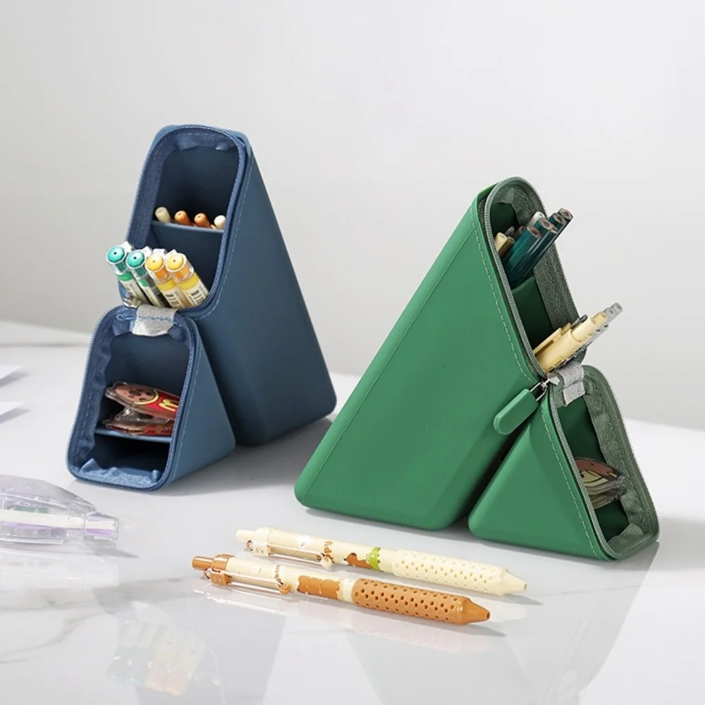 A cute pencil case with a foldable and waterproof silicone pen holder - suitable for desks, study rooms and offices