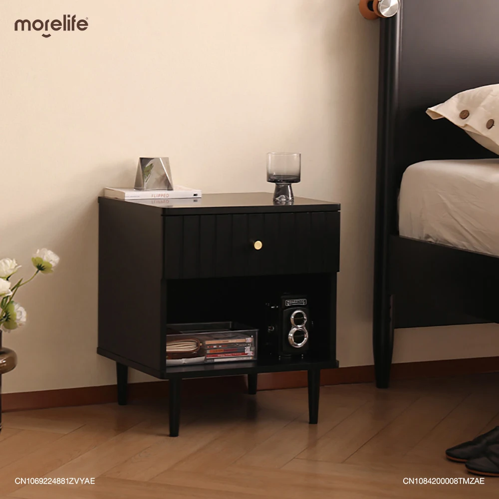 

Nordic Simple Modern Bedroom Vintage Bedside Table Storage Cabinet Light Luxury New Solid Wood Nightstand Home Furniture F01+