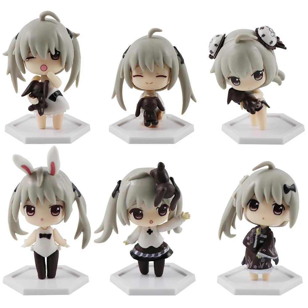 1/6pcs Mini Kasugano Sora Car Ornaments Yosuga kawaiii Action Figure girl Host Computer Chassis Decor Ornamen