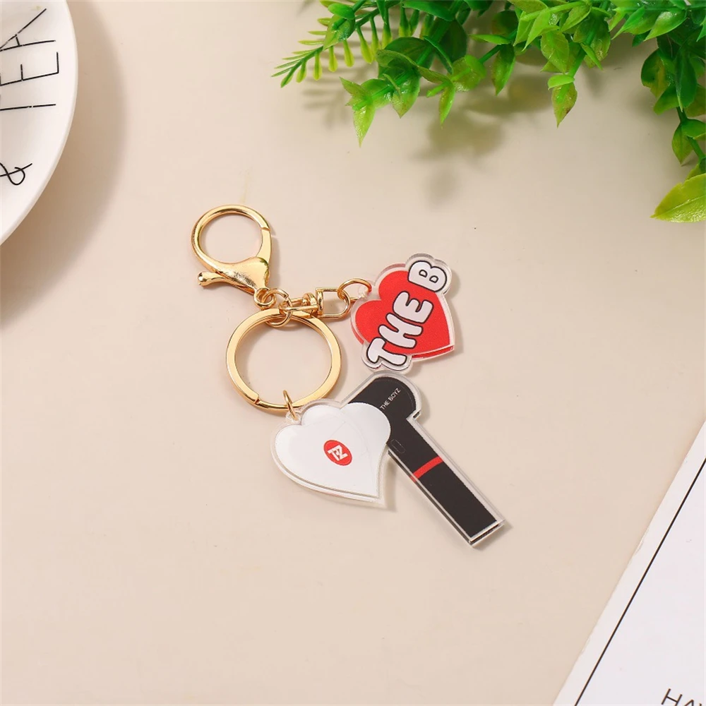 2pcs Pendant Kpop Acrylic Keychain ATEEZ Astro Twic ITZY The Boyz Gidle Key Chain Keyring Lightstick Ningning Rose Fans Collect