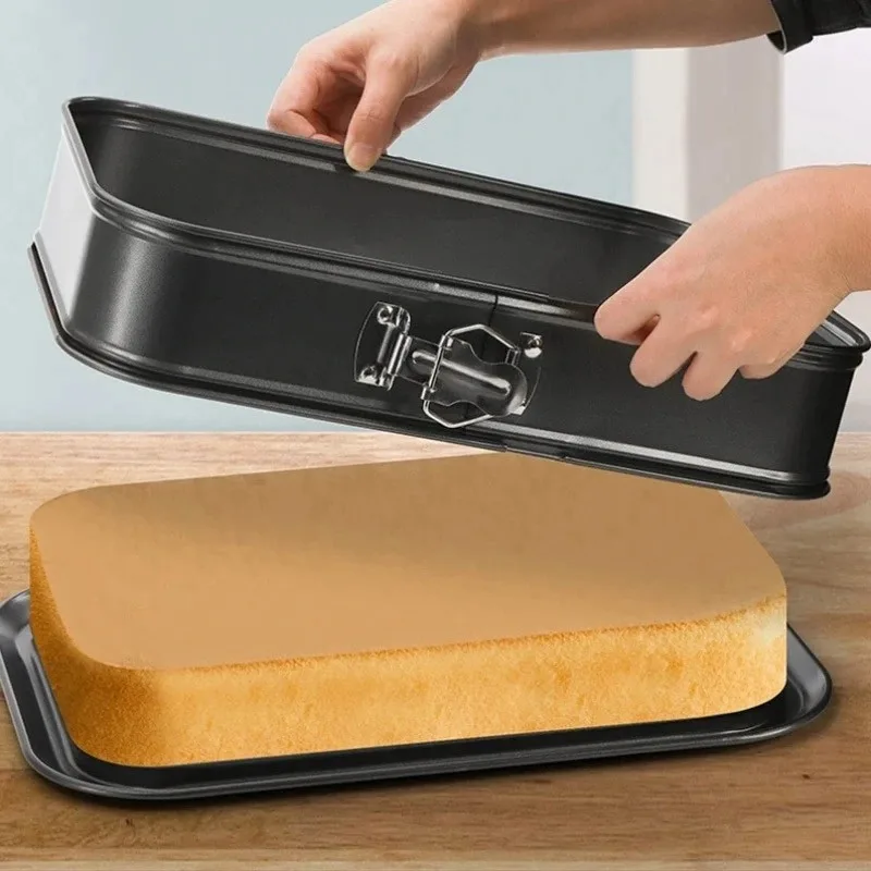 1 Non-stick Carbon Steel Cake Mold – Rectangular Baking Mold with Removable Bottom, Oven-safe, Kitchen Essential