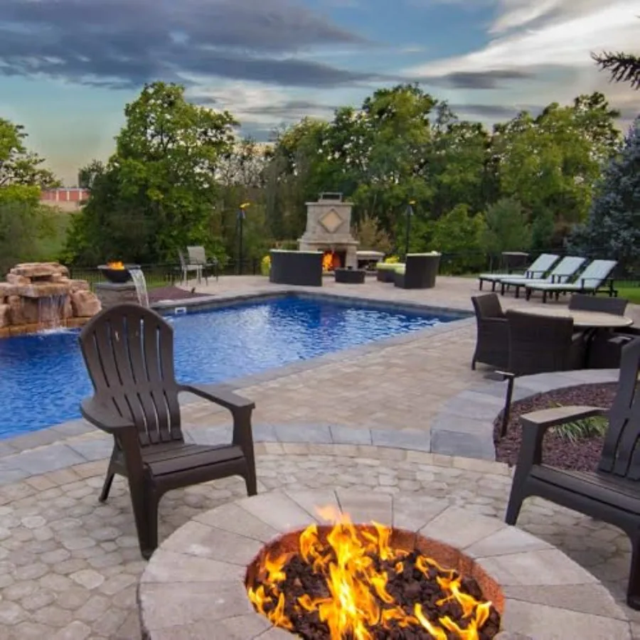 HPC Match Lit Fire Pit Burner Kit FPS6KIT-NG-MSCB Round 6-Inch Propane Burner with Polished Chrome Finish Flange Key Valve Flex