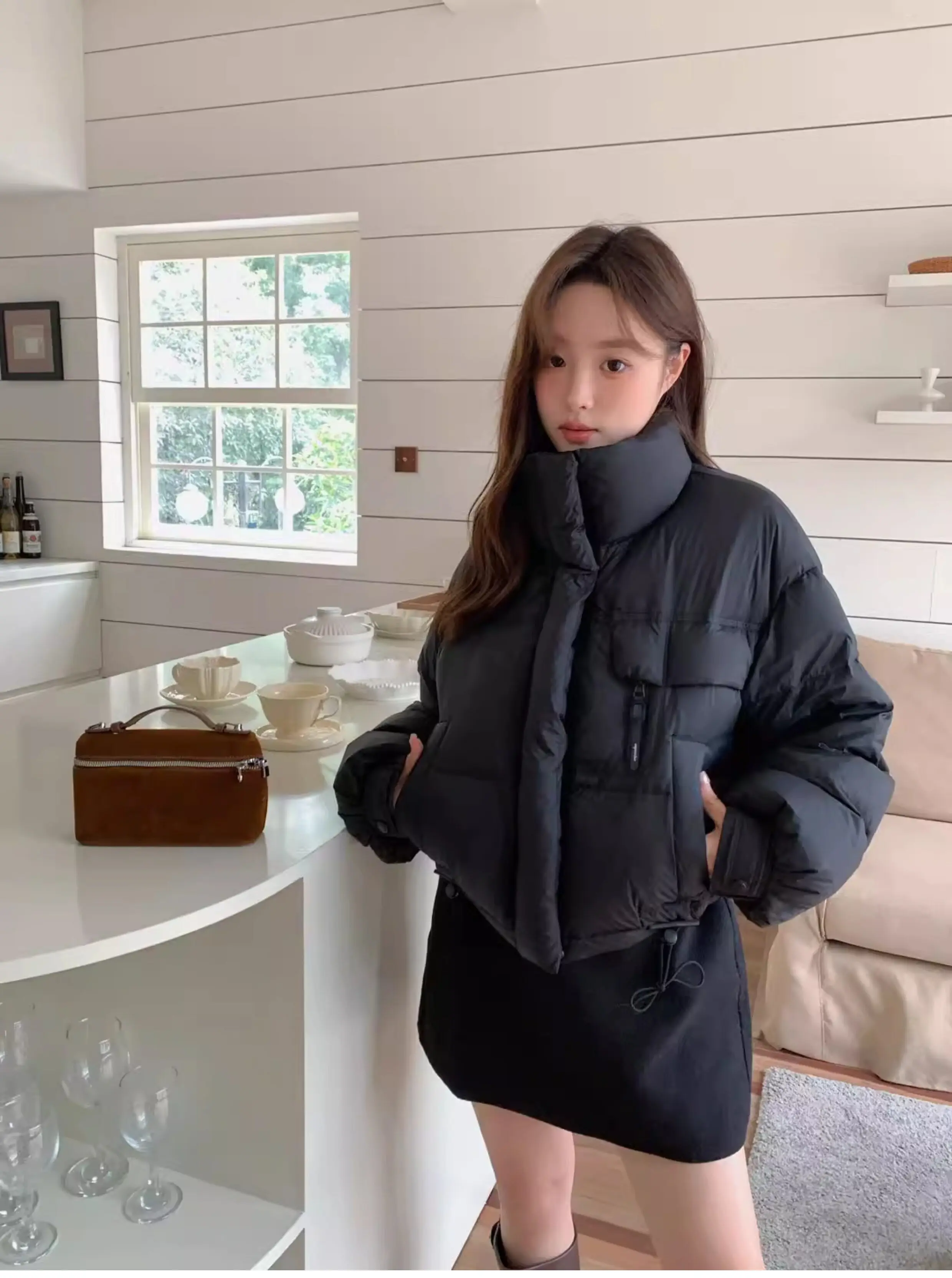2026 Autumn Winter Women's Short Down Jacket Korean Stand Collar Puffer Jackets Women Warm Fashion Multicolor Thick Outerwear