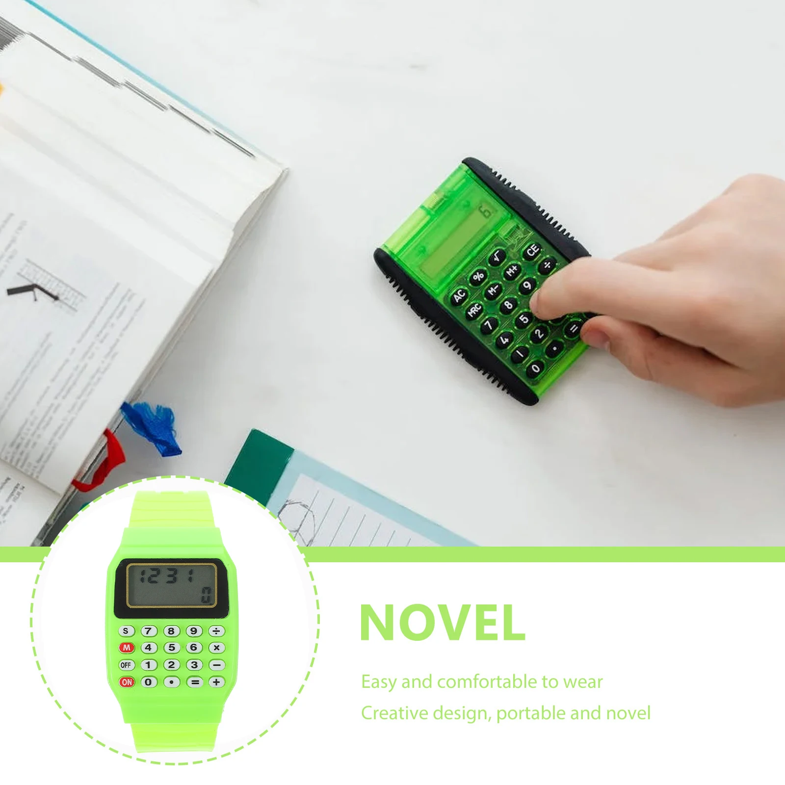 

2Pcs Calculator for Kids Durable Portable Math Learning Aid Calculation Watch For Kids Blue Wristwatch Children Gifts