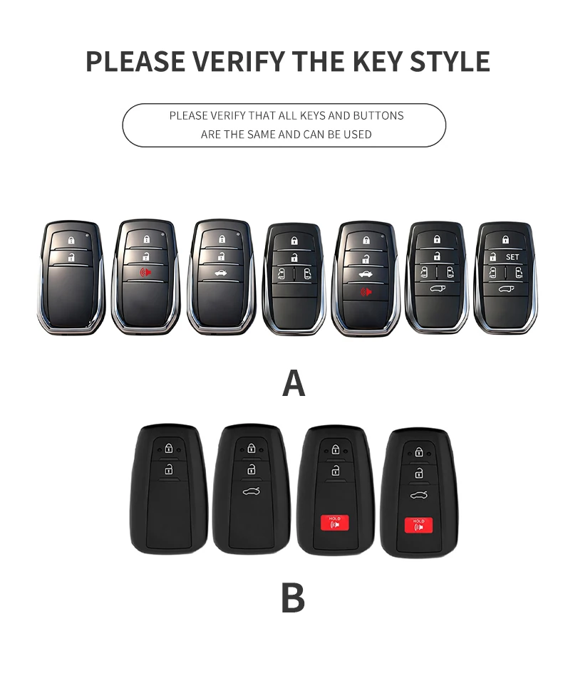 Silky Soft Key Case For Toyota Cross Yaris Camry Prius 55 C-HR Corolla GR Prius Sequoia Tacoma Alphard Vellfire Upgrade Key Caps