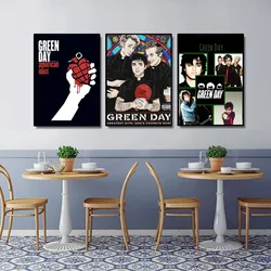 Vintage Poster Green Day Rock Band Retro  Poster Kraft Club Bar Paper Vintage Poster Wall Art Painting Bedroom Study Stickers