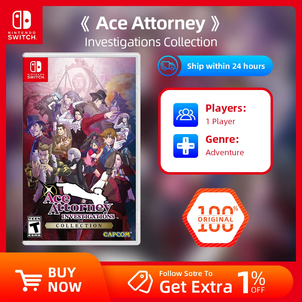 Ace Attorney Investigations Collection - Nintendo Switch Game Deals Original Physical Game Card  for Nintendo Switch OLED Lite