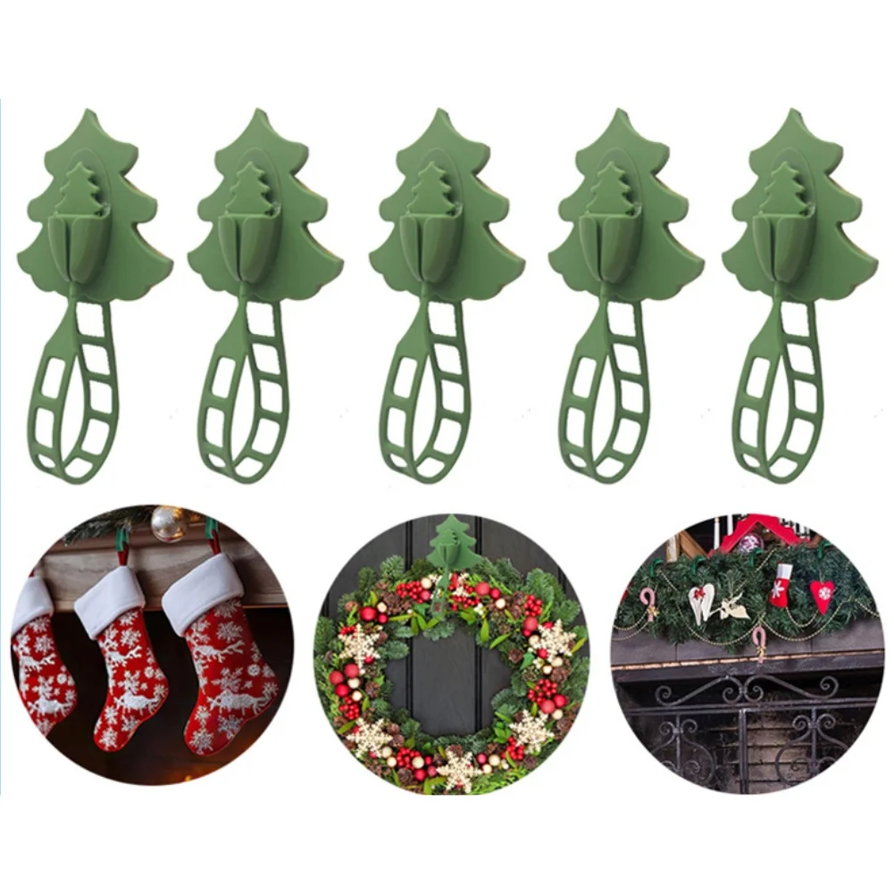 

Silicone hooks for Christmas wreaths rattan stocking bracket ties strong grip for fireplace mantels and holiday decor