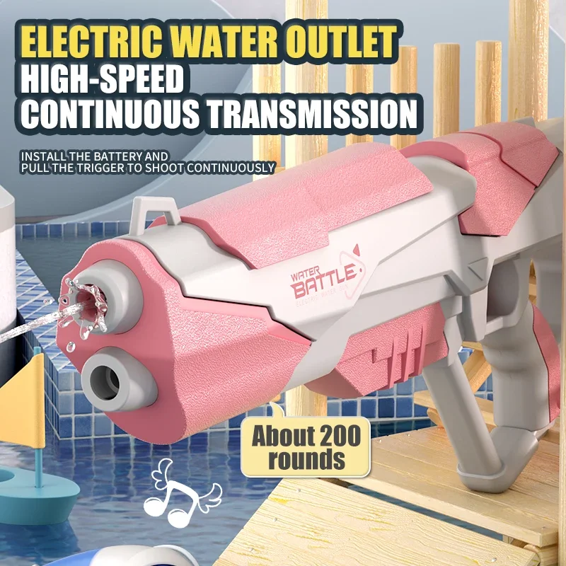 2024 New Electric Water Gun Space Model Gun Toy Large Capacity Self-priming Electric Repeating Water Gun Electric Boy Gifts