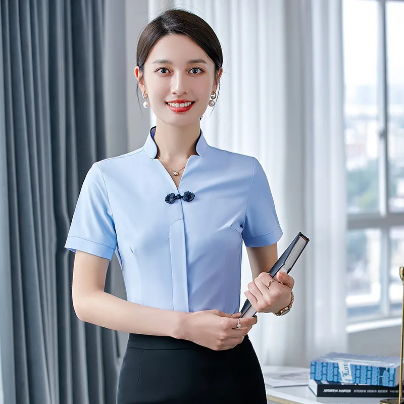 White Shirt Women's Fashion Slim-Fitting Work Clothes Business Shirt Temperament Fashion Sales Project Department Chinese Style