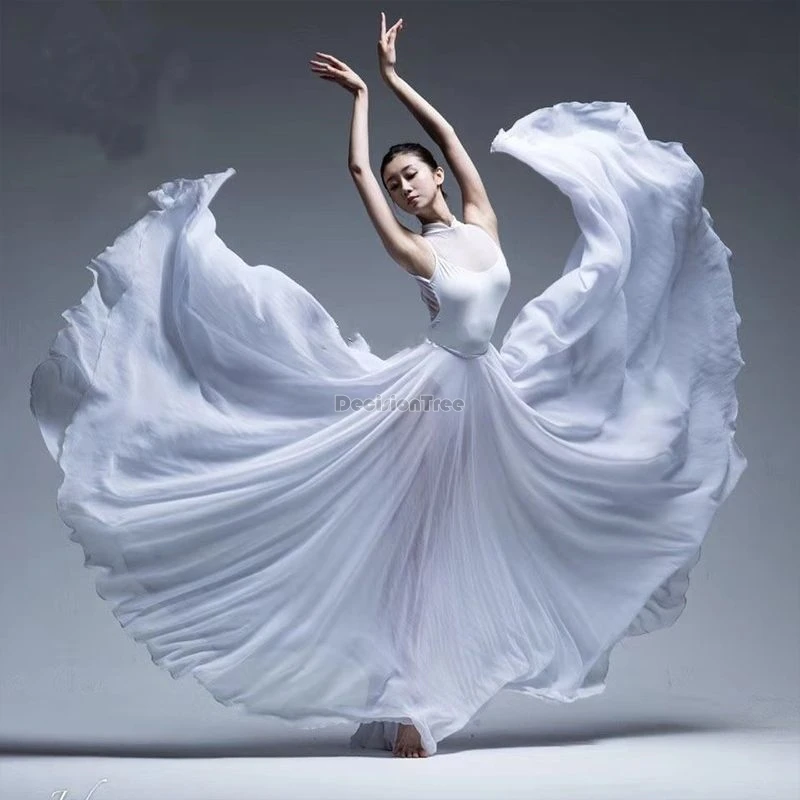 

Новое современное платье для танцев 2026 года, юбка с широким подолом и эластичной талией, женское классическое этническое платье для выступлений, тренировочная полуюбка