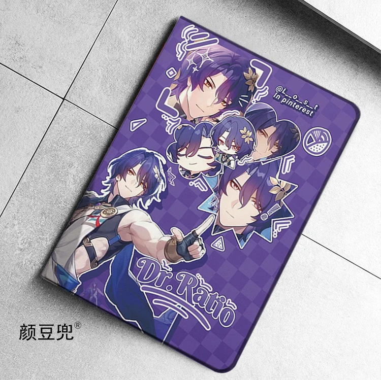 Dr.Ratio Anime Honkai Star Rail For Samsung Galaxy Tab A7 Lite 8.7 2021 Case S9 FE Plus Tri-fold stand Cover Galaxy Tab S6 Lite