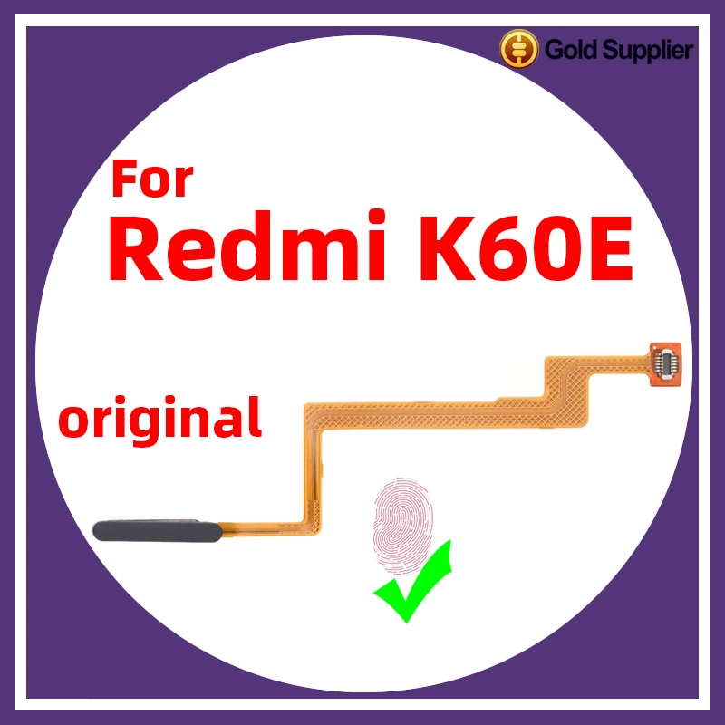 Ori For Xiaomi redmi K60E Fingerprint Sensor Home Return Key Menu Power Button Flex Ribbon Cable
