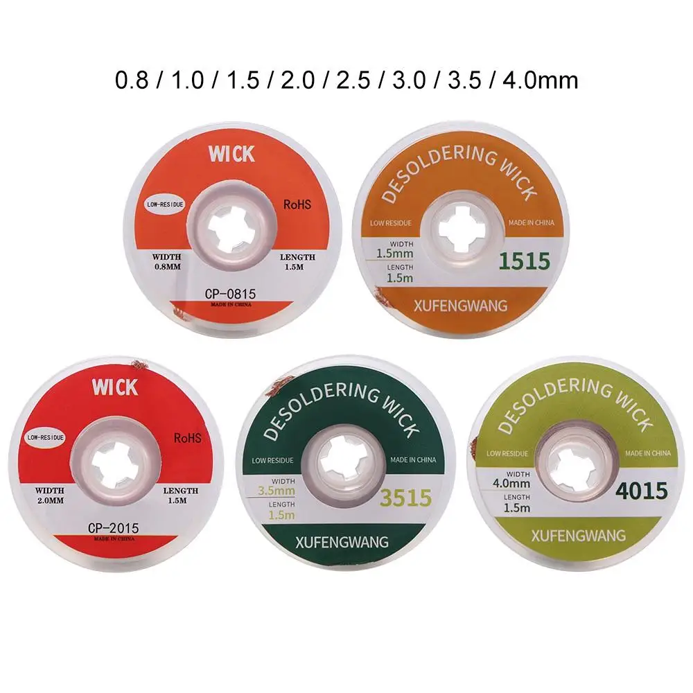 Low Residue Wick Wire Desoldering Braid Tin Sucker Cable Lead Cord Solder Remover 1.5M Welding Tin Strip Flux Repair Tool