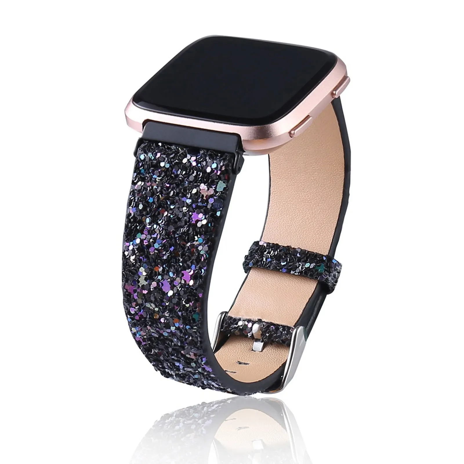 

Glitter Watch Band Compatible with Fitbit Series Environmental Watchband Sturdy Compression Molded Comfortable