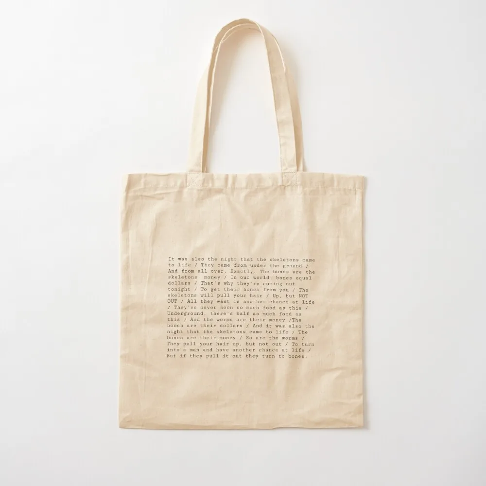 The Night That the Skeletons Came to Life Tote Bag large size bags tote bag screen shopper bag women canvas