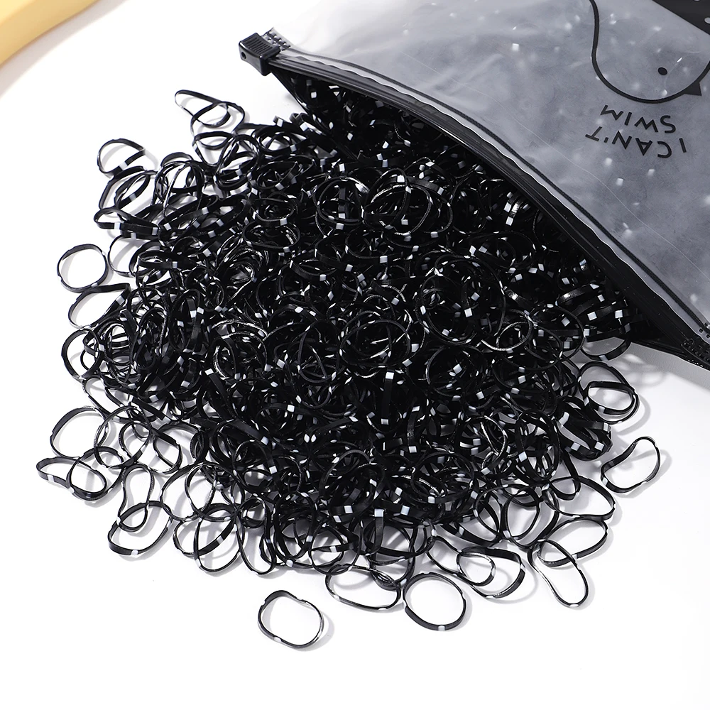 1000 Stücke Mädchen Einweg Elastische Haarbänder Bunte Scrunchie Gummiband Pferdeschwanzhalter Kinder Haarschmuck Haargummis