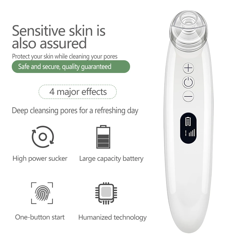 Electric Blackhead Remover Deep Cleaning Pores Vacuum Pore Cleaner Acne Cleanser Black Spots Removal Face Nose Deep Cleaning