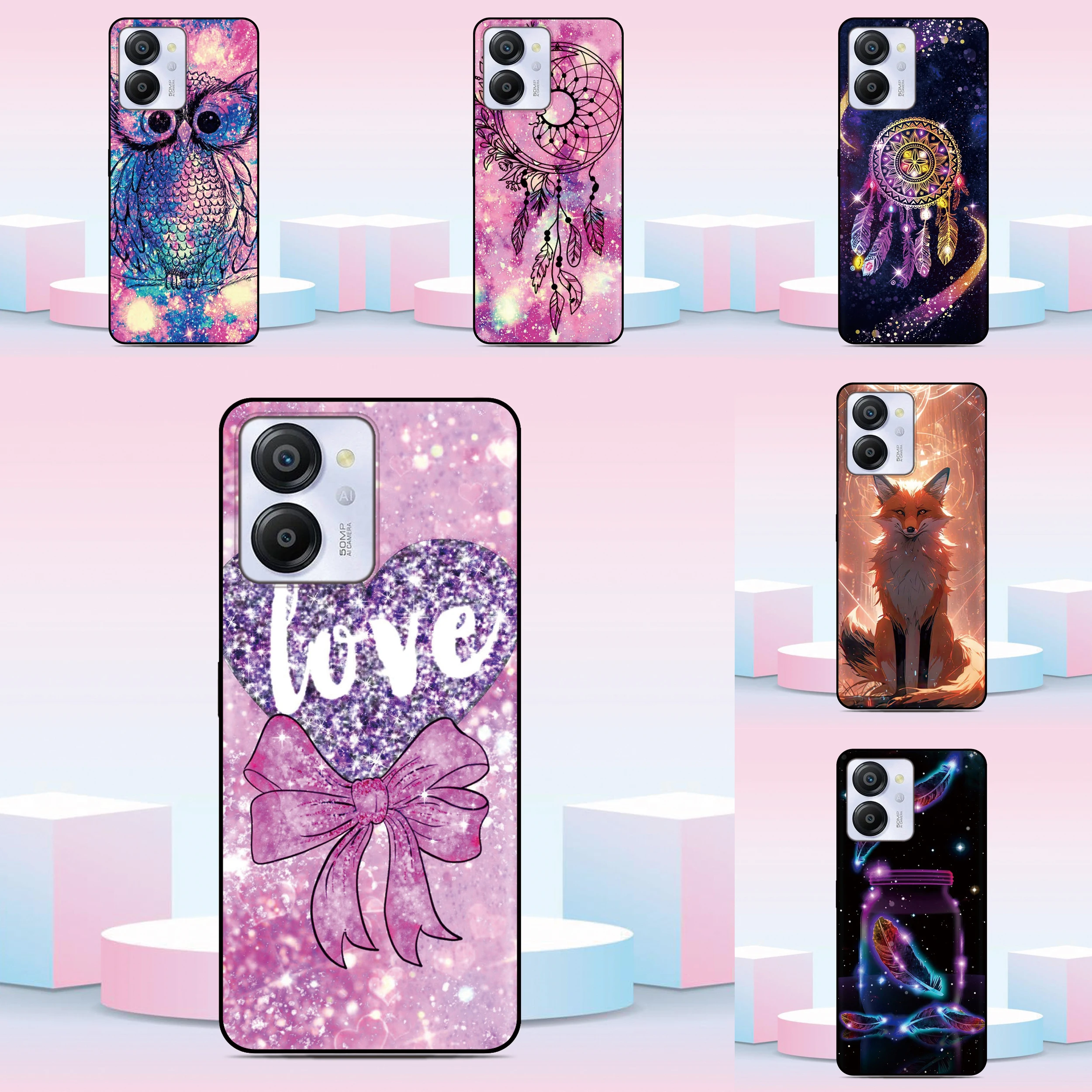 Funda de teléfono con patrón colorido para LG Wing Velvet K40s K42 K52 K51 K51s Q60 Q6 Q7 G7 G6 G8X G8s V50 V60 ThinQ Stylo 5 6