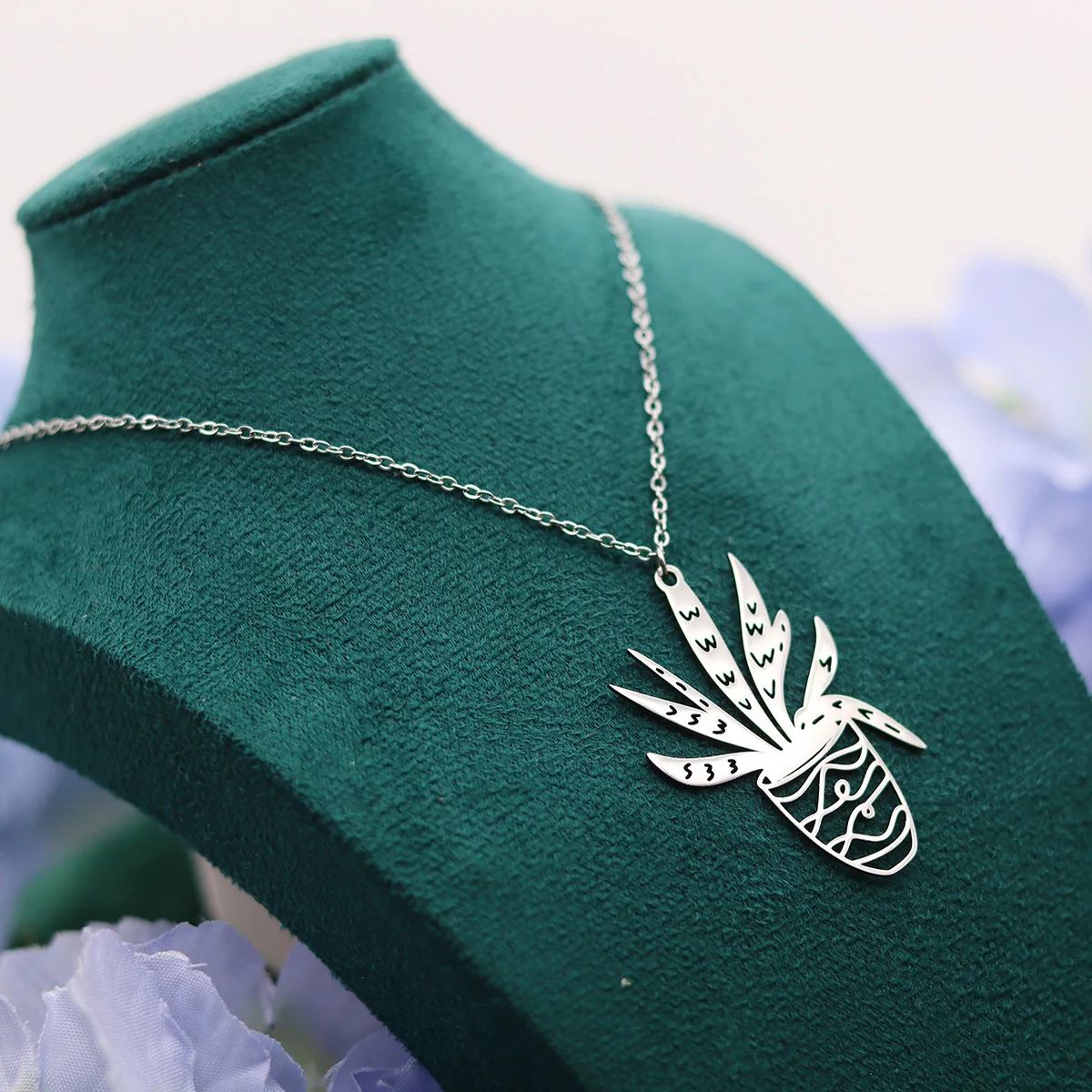 كينيتيال العصرية نبات الفولاذ المقاوم للصدأ الصبار بوعاء شكل قلادة قلادة للنساء سحر الصيف سلسلة الترقوة مجوهرات #5