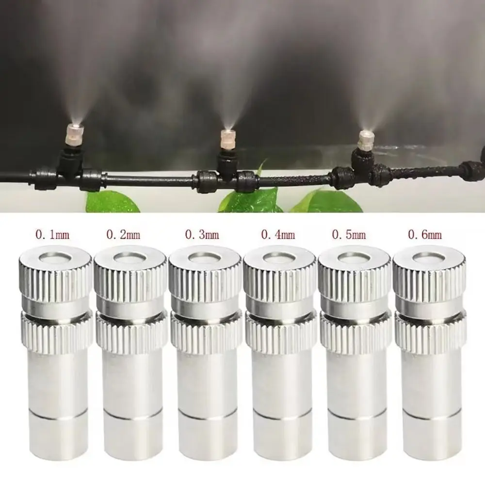 1/5Pcs Quick Pushing Atomizing Misting Nozzle Gardening Irrigation Parts Low Pressure Water Irrigation Sprinkler 8mm 0.15-0.8mm