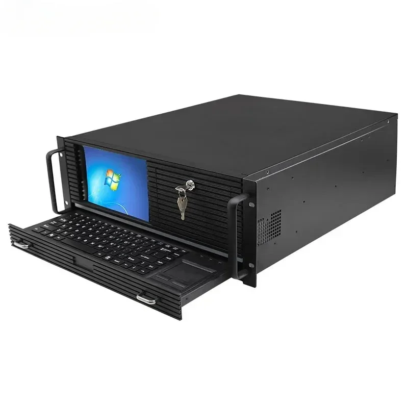 4U Chassis Aluminum Panel 8.9 inch Display One Machine 2 hard disk Hot swap Industrial Control Server Workstation Chassis