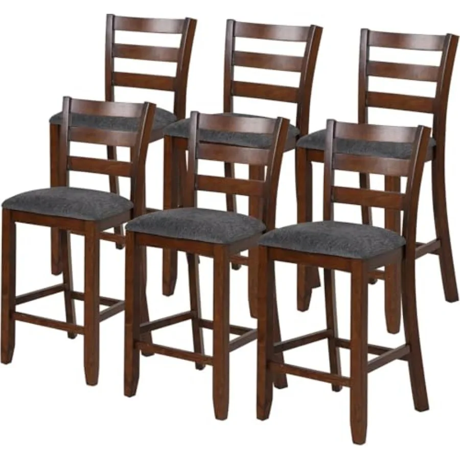 

Bar Stool Bar Chairs Farmhouse 25.5" Counter Height Bar Stools Counter Stools Rubberwood Legs and Fabric Cushion Modern Bar Sto