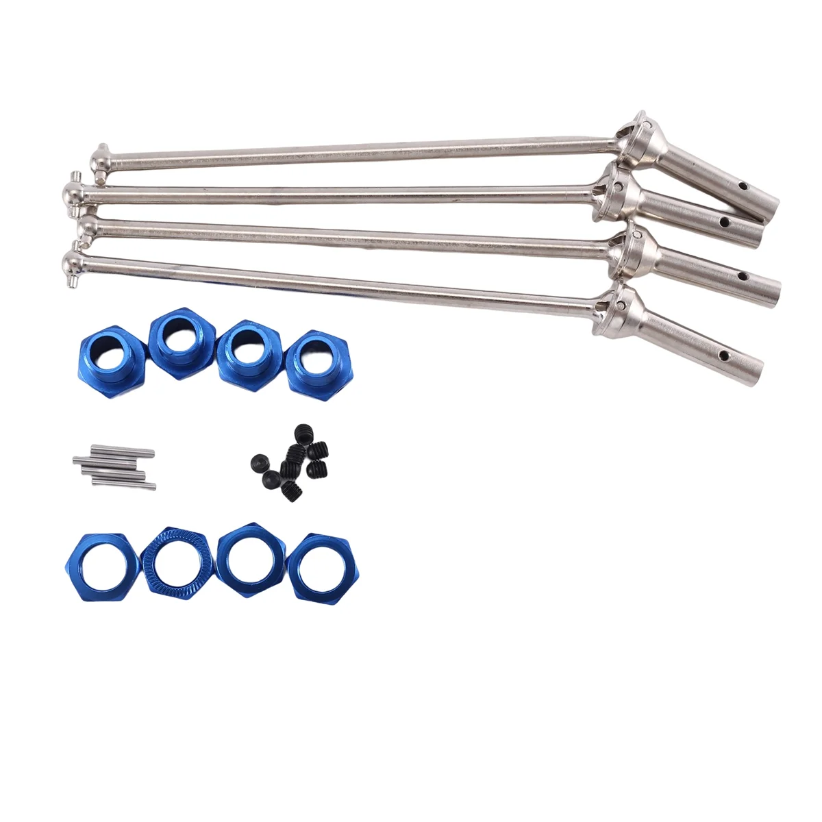 Eixo de metal dianteiro e traseiro, CVD com roda estendida, Hex para 1/10 Arrma Kraton Outcast Upgrade Parts, azul, 4pcs