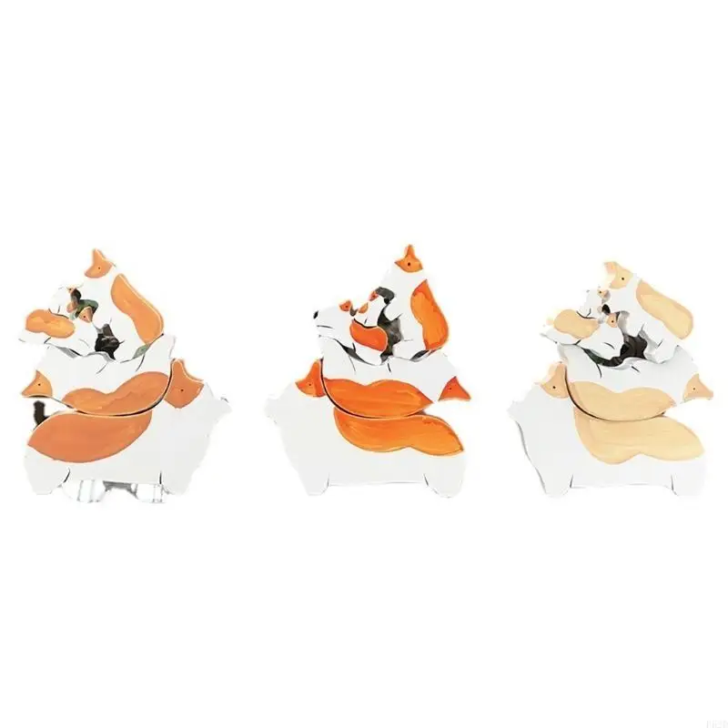 F62D الكتل الخشبية الكتل النمط الحيوانية الموازنة بلوك مجموعة Barnyard مجموعة الوالدين والطفل الأنشطة التعليمية