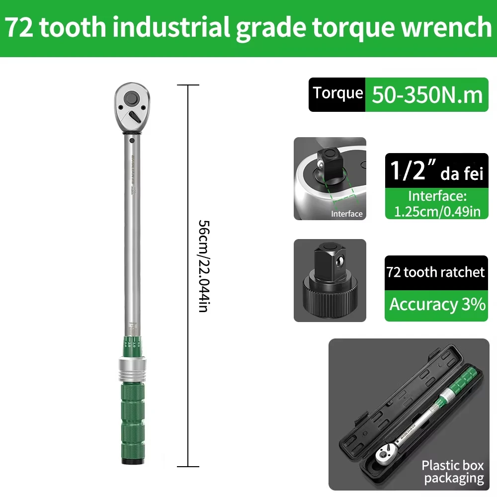 

1/4 3/8 1/2 Inch Square Head Torque Key 2.5-30N.m 10-120N.m 50-350N.m Torque Wrench ±3% High Accuracy Torque Wrench Professional