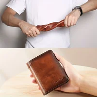 GERUOLA Slim RFID Shielded Genuine Leather Wallet for Men-Multifunctional ID & Credit Card Holder Dark Brown with Embellishments 3