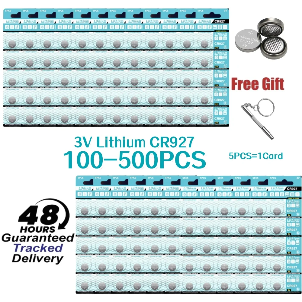 100-500 шт. 3 В CR927 литиевая кнопочная батарея BR927 ECR927 LM927 5011LC KCL927 DL927 CR927-1W батарейки для часов типа «таблетка»